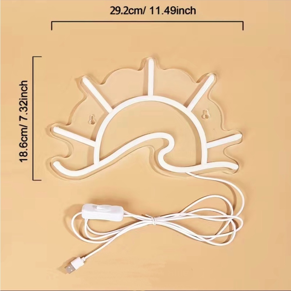 LED Neon Retro Sun Wave Accent Light - Picture 6 of 6